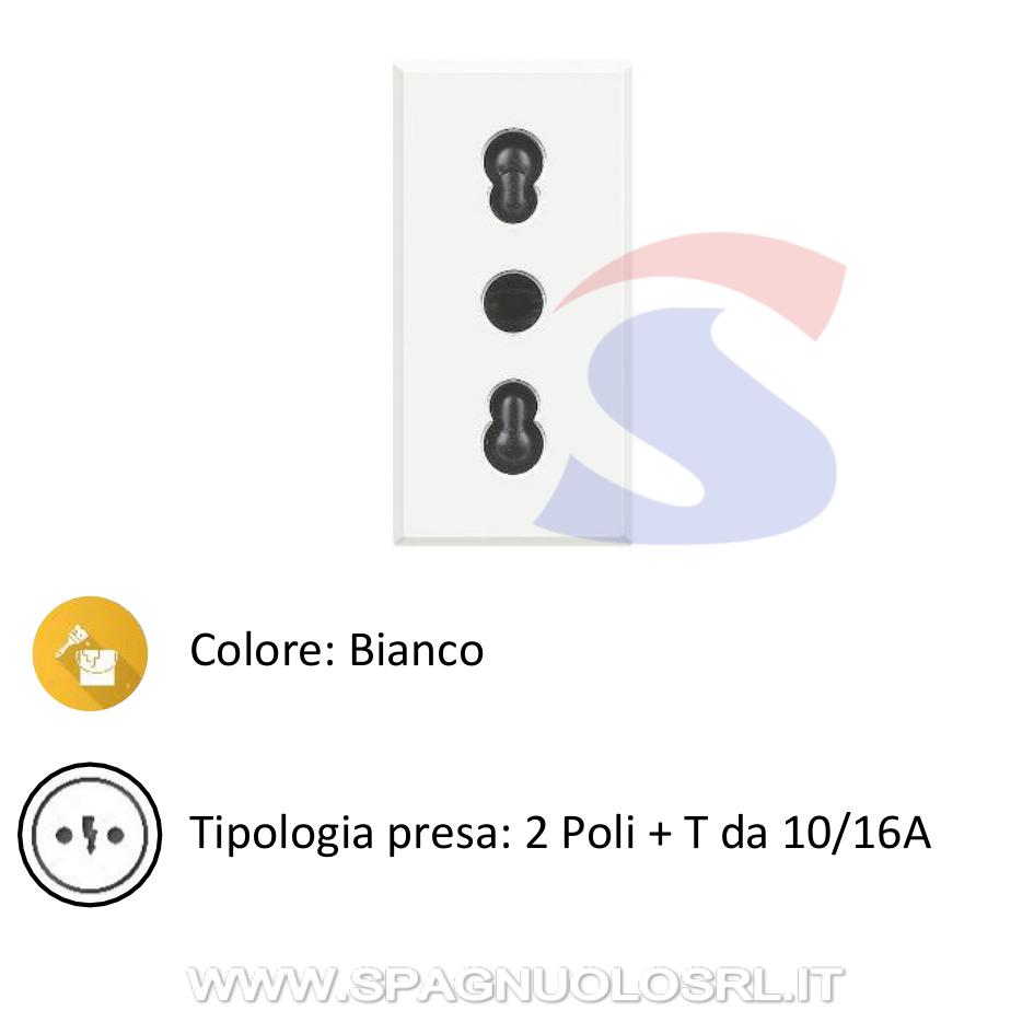 Presa bivalente serie "Axolute" 2P+T da 10/16 A, Bianco - BTICINO HD4180/ANNULLATO