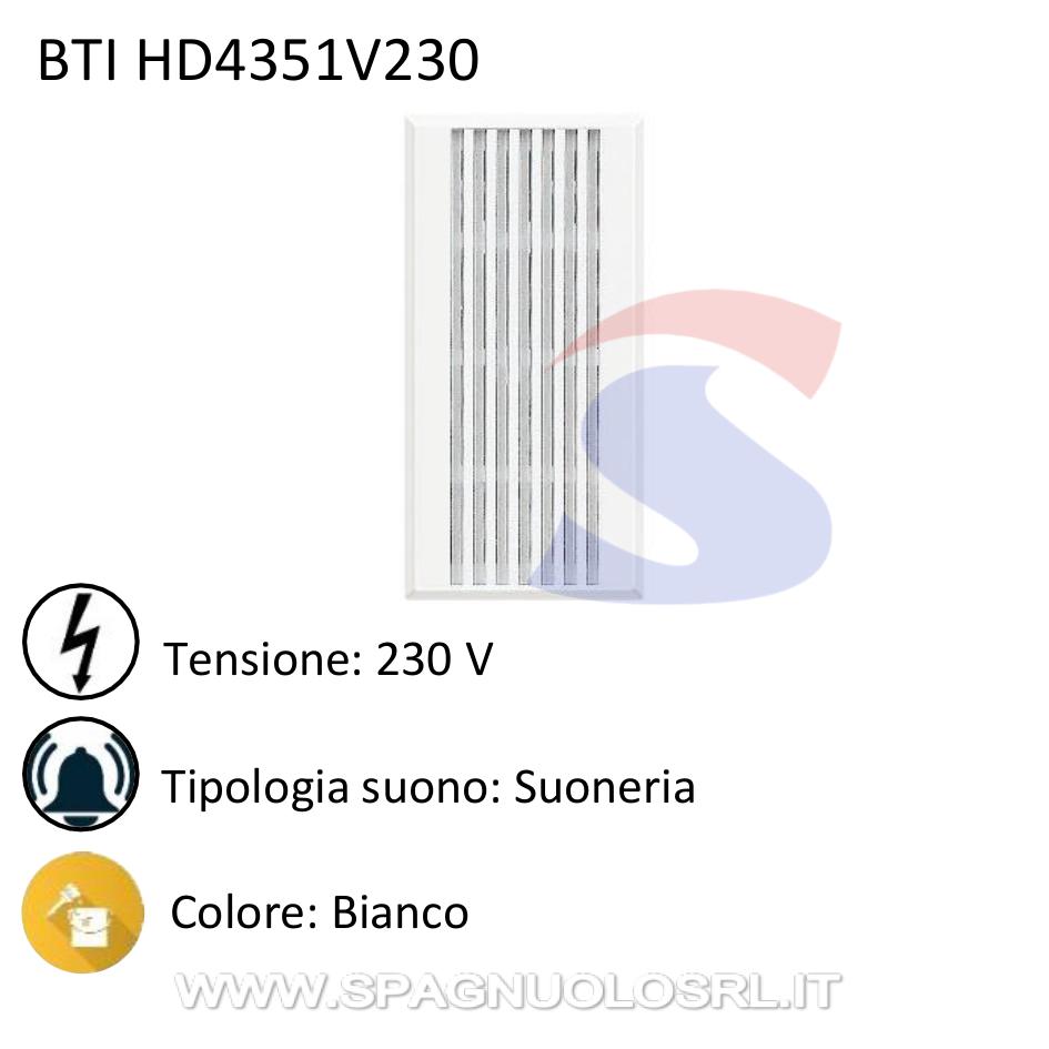 Suoneria in bronzo serie "Axolute" 230 V, Bianco - BTICINO HD4351V230
