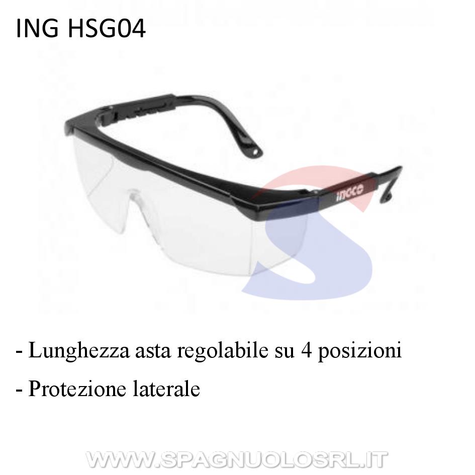 Occhiali con protezione laterale e aste regolabili - INGCO HSG04