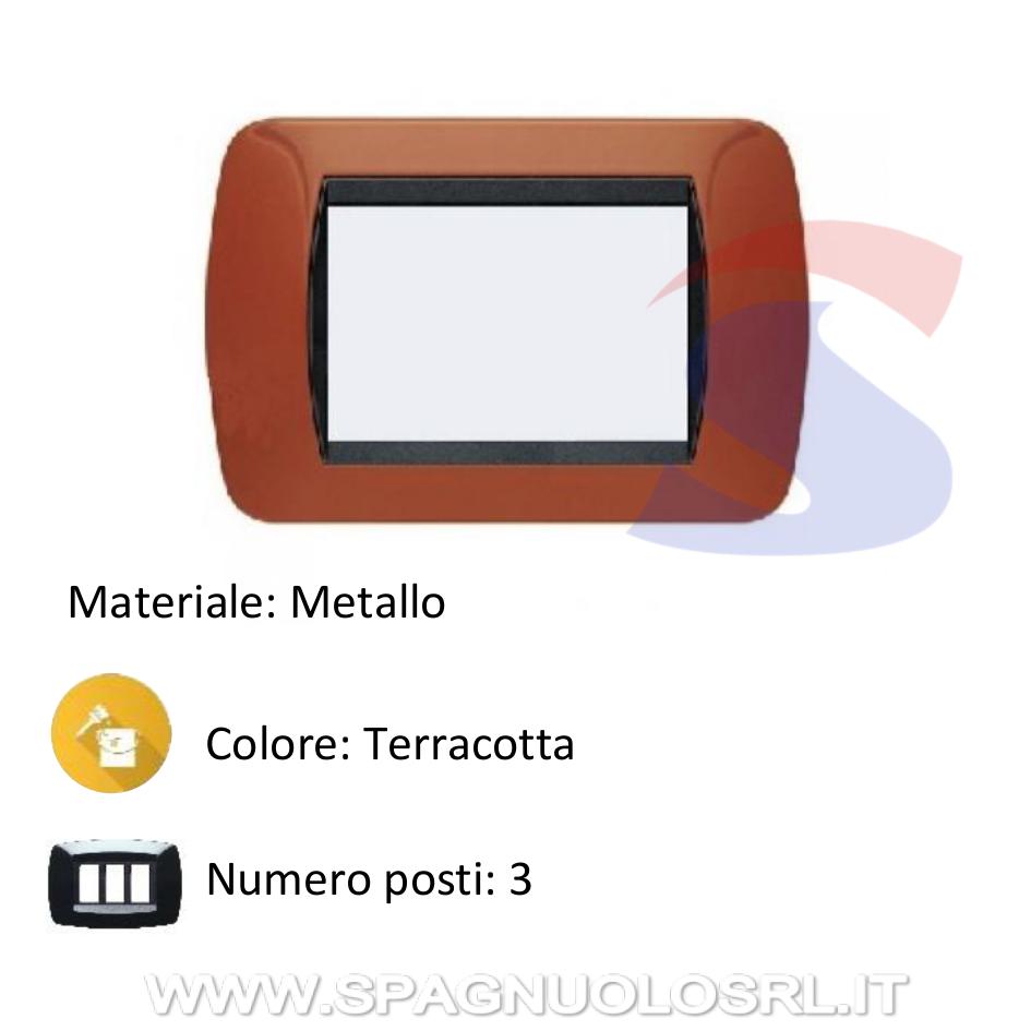 Placca 3 posti color Terracotta serie LivingInternational - BTICINO L4803TR