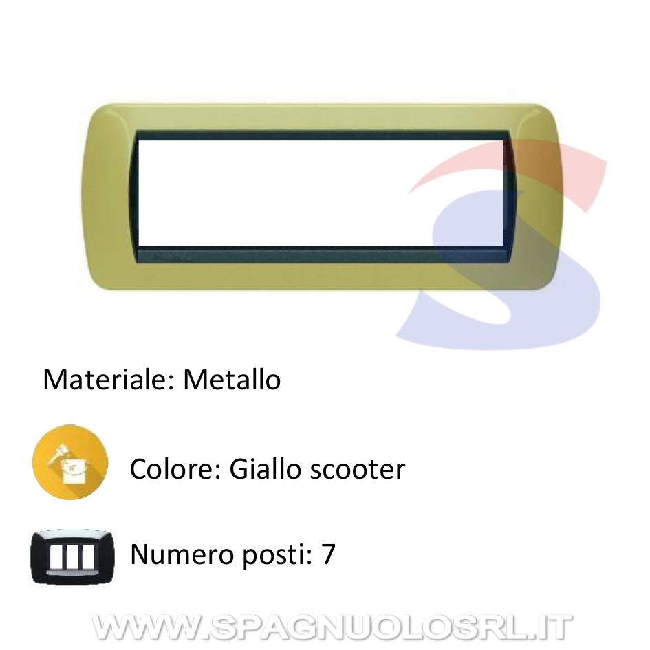 Placca 7 posti colore Giallo scooter LivingInternational - BTICINO L4807GT