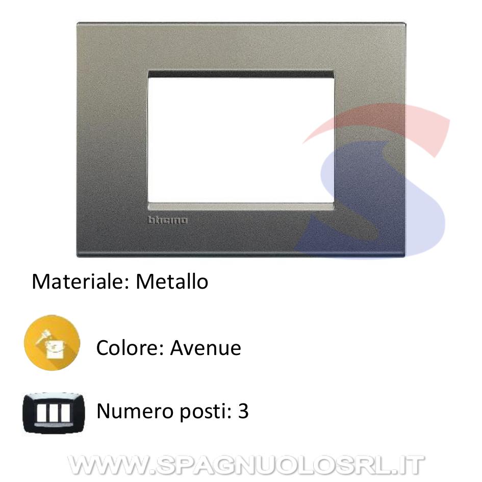 Placca 3 posti colore Avenue serie Livinglight - BTICINO LNA4803AE