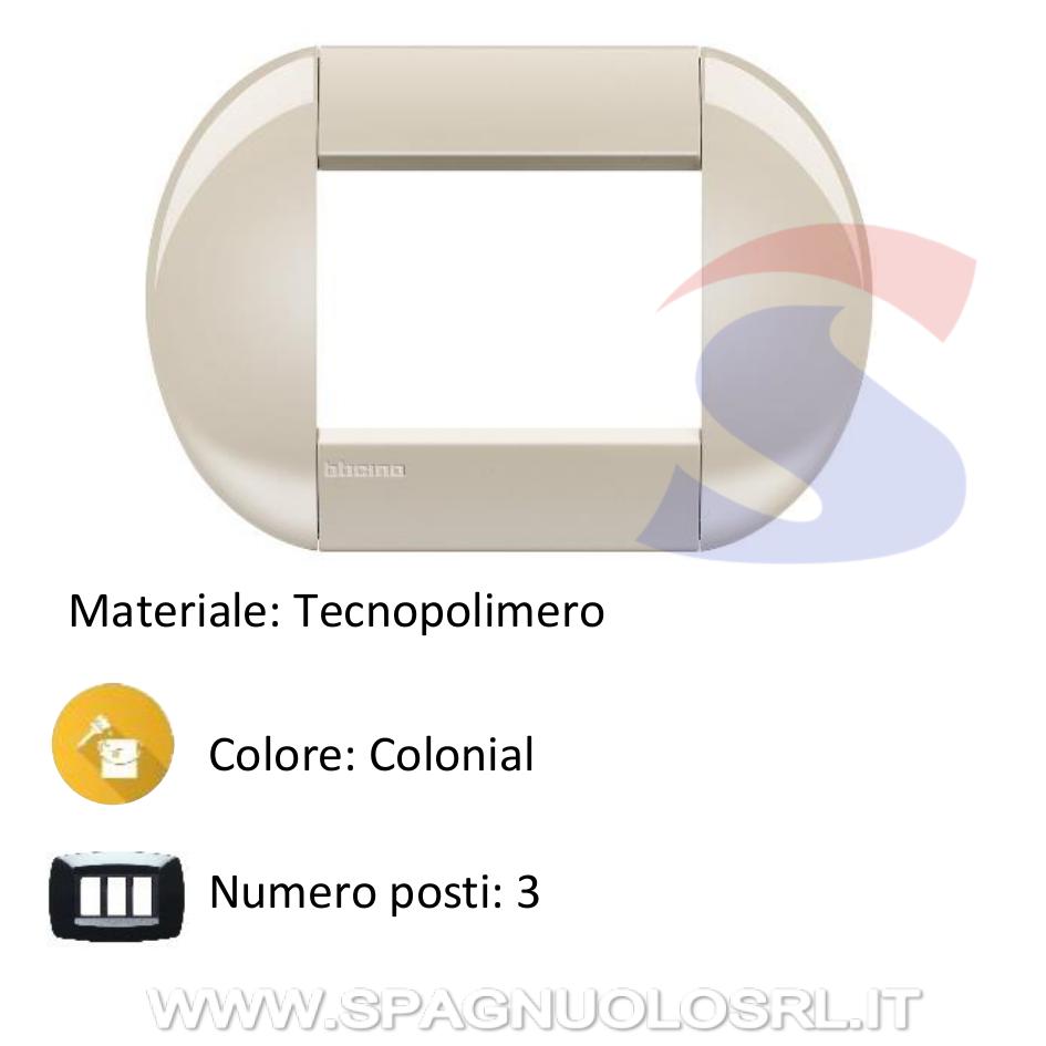 Placca 3 posti colore Colonial serie Livinglight - BTICINO LNB4803CL