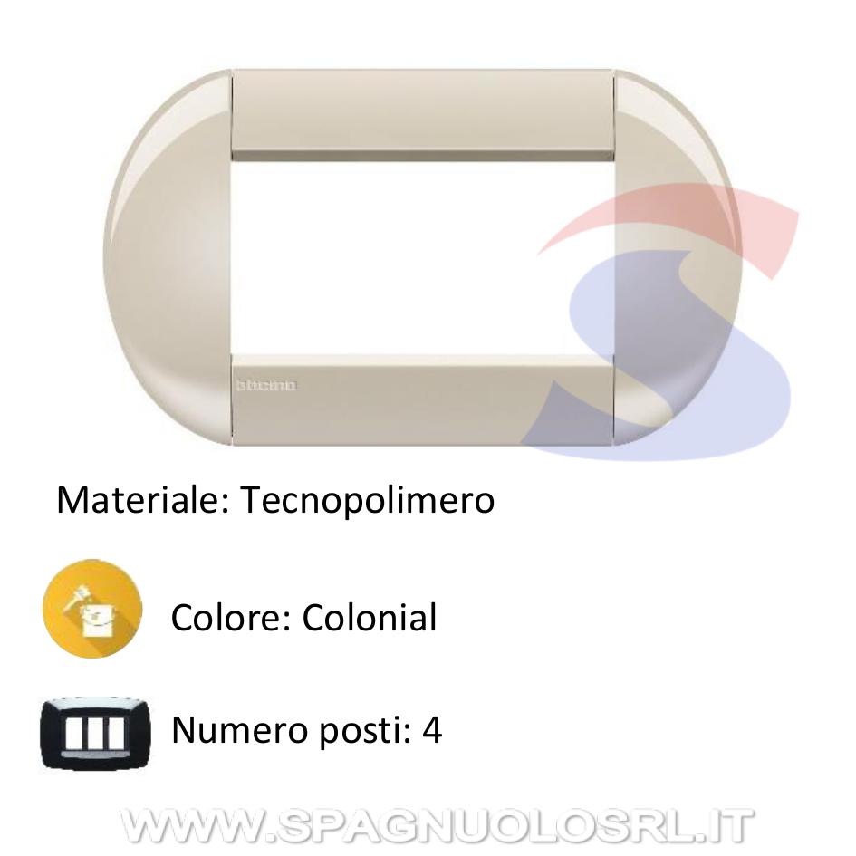 Placca 4 posti colore Colonial serie Livinglight - BTICINO LNB4804CL