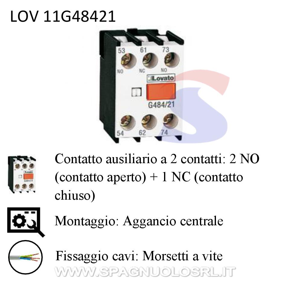 Blocco contatti ausiliari 2NO+1NC per contattori serie BF - LOVATO 11G48421