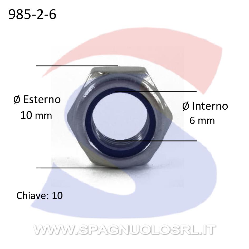 Dado Esagonale Autobloccante Basso Inox Passo Grosso M6 - INOX 985-2-6
