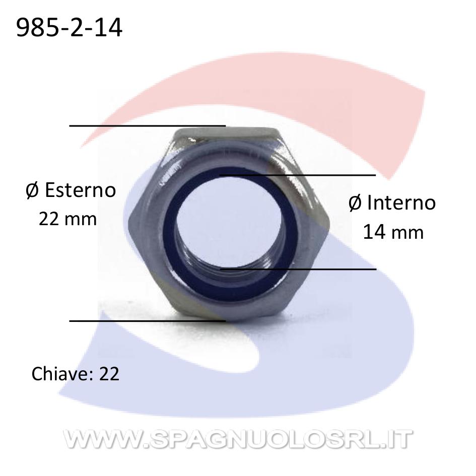 Dado Esagonale Autobloccante Basso Inox Passo Grosso M14 - INOX 985-2-14