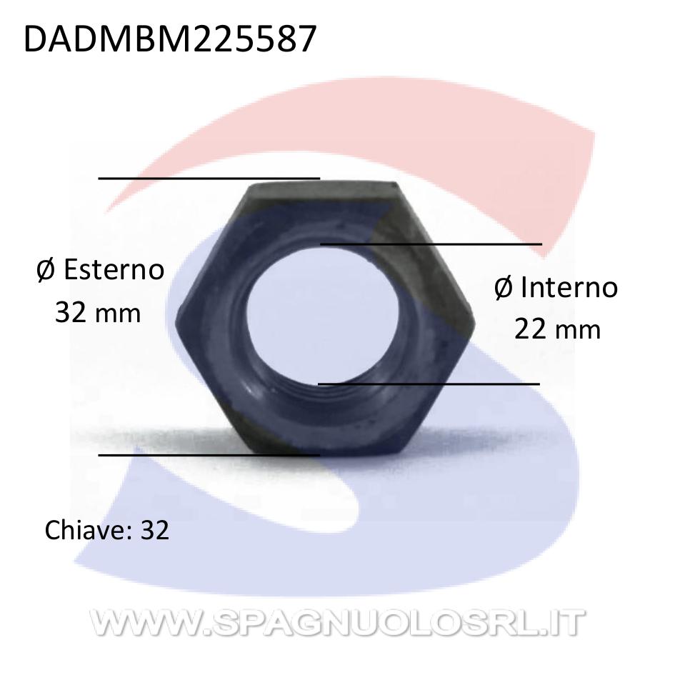 Dado Esagonale Alto Brunito Passo Fine M22 - VITI DADMBM22UNI5587