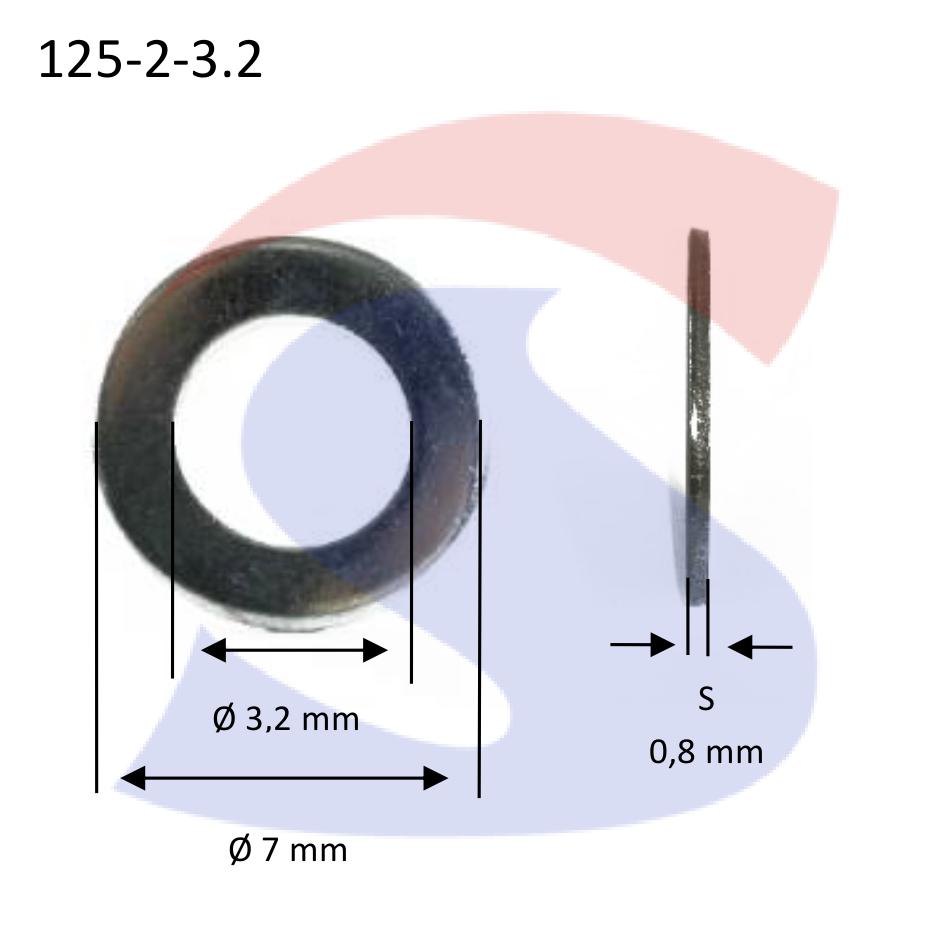 Rondella per Viti e dadi Esagonali (Piana) Inox M3 - INOX 125-2-3.2