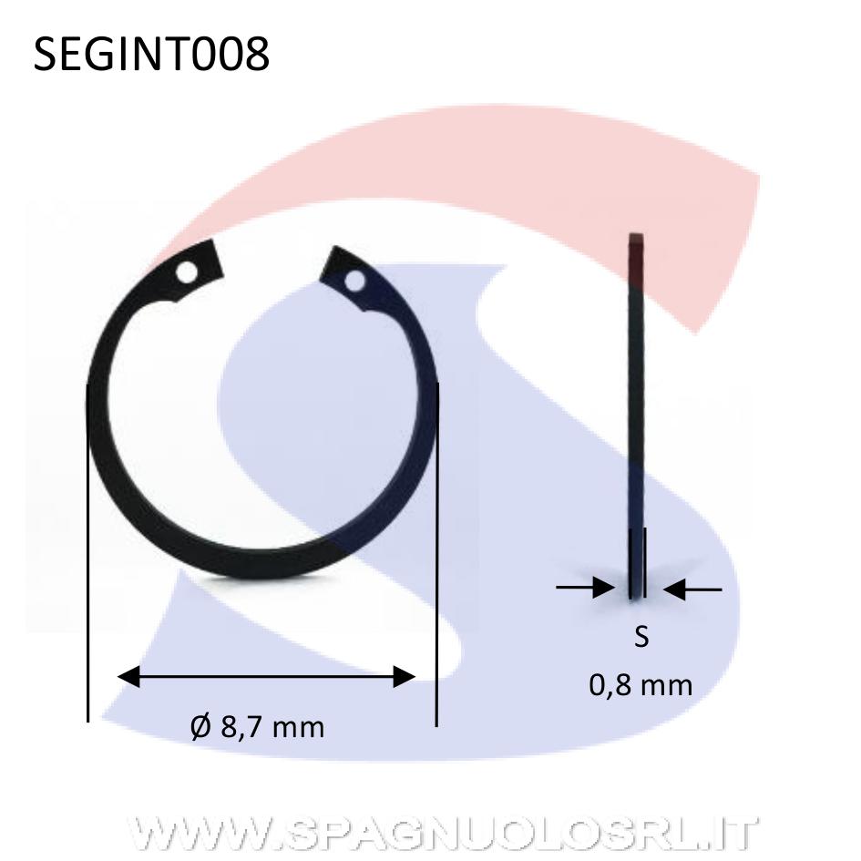 Anello Elastico di Sicurezza per Fori (Seeger Interno) M8 - VITI SEGINT008