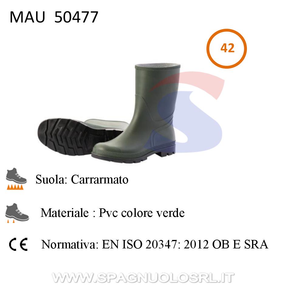 Stivali in PVC a tronchetto Numero 42, Verde - MAU 50477