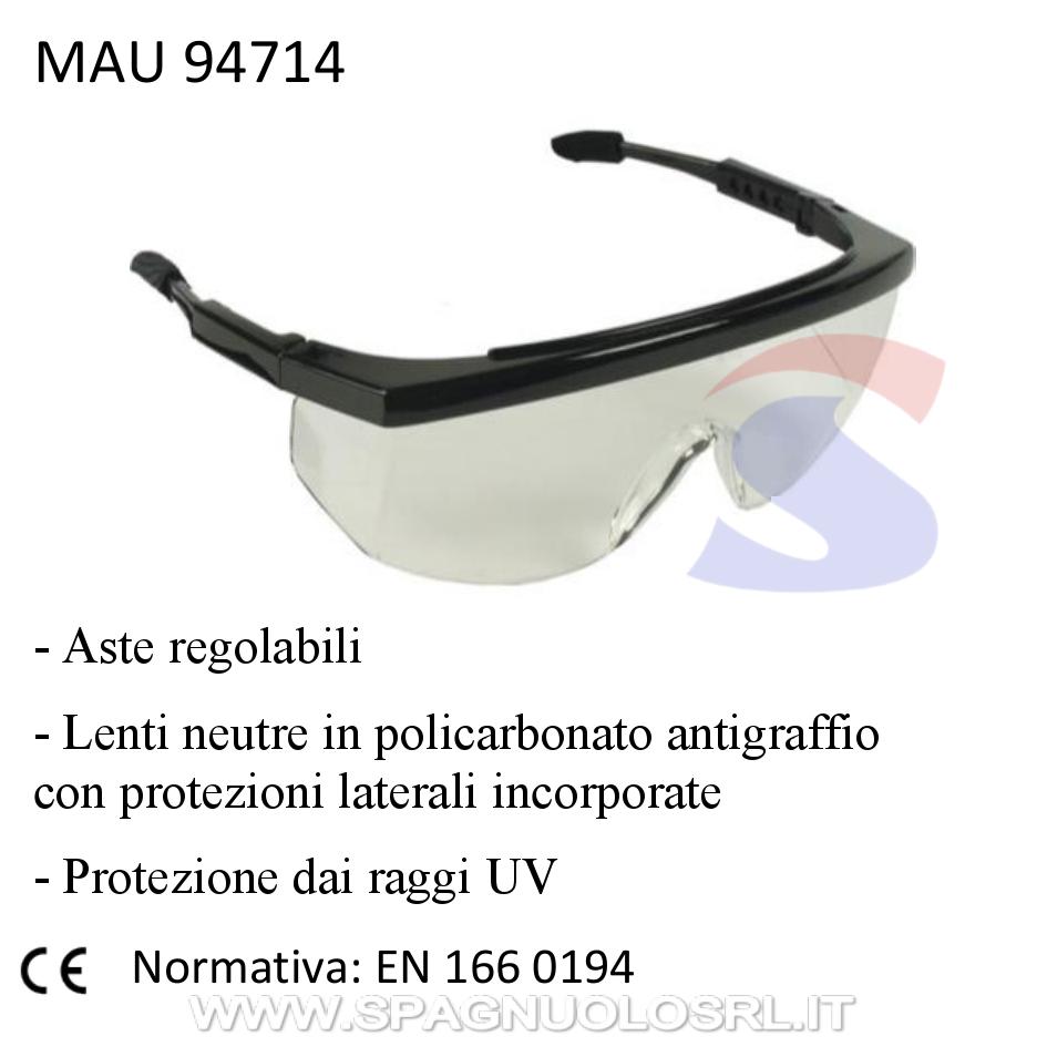 Occhiali protettivi con lenti antigraffio e protezione UV - MAU 94714