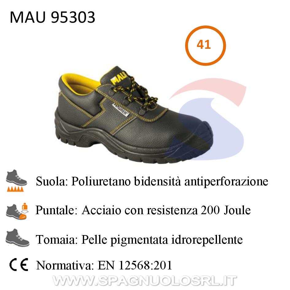 Scarpe in pelle pigmentata idrorepellente S3 NR. 41, Marrone - MAU 95303