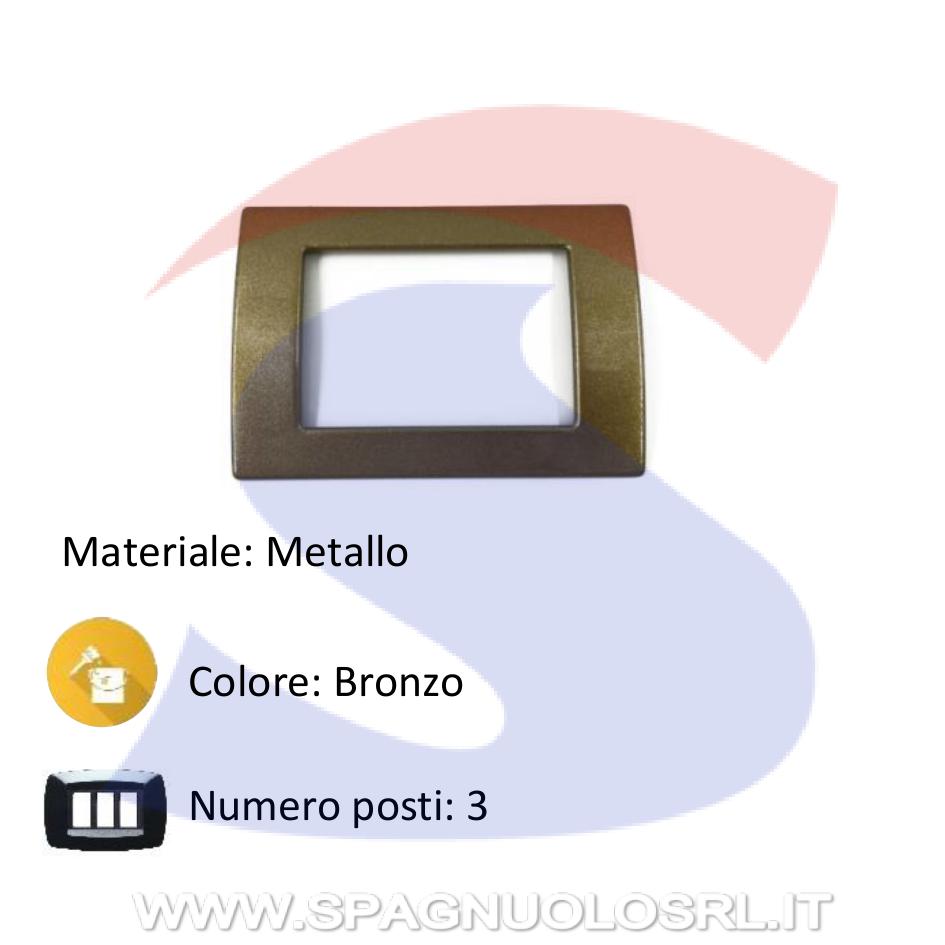 Placca rettangolare 3 posti di colore Bronzo - MARLANVIL 7833.V.BZ