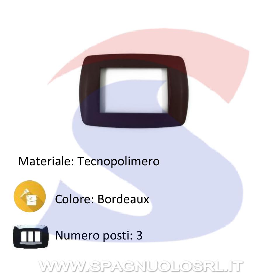 Placca rettangolare 3 posti di colore Bordeaux - MARLANVIL 7843.T.BX