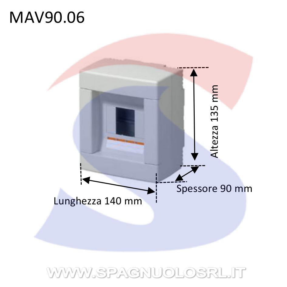 Centralino modulare da esterno 140X135x90 mm 4/6 moduli - MARLANVIL 90.06