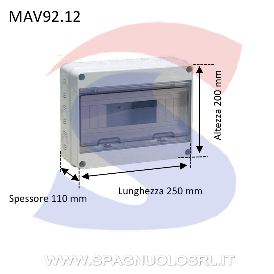 Centralino modulare da esterno 250X200x110 mm 6/12 moduli - MARLANVIL 92.12