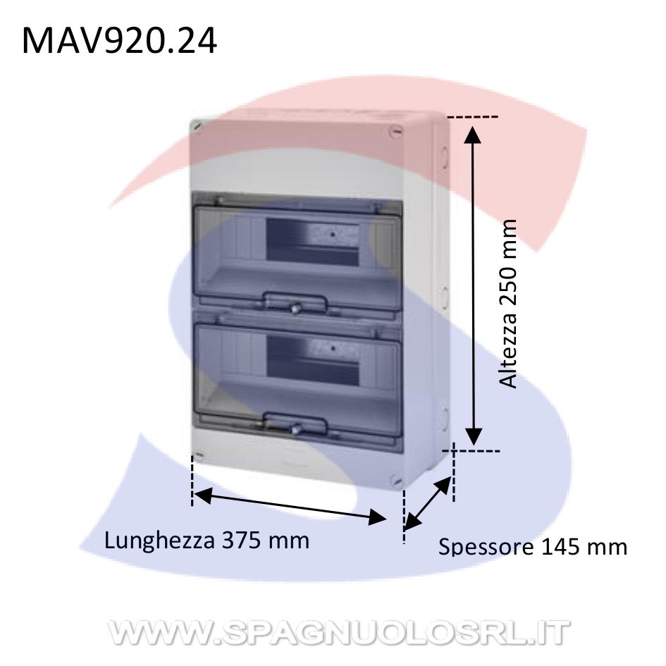 Centralino modulare da esterno 375X250x140 mm 12/24 moduli - MARLANVIL 920.24