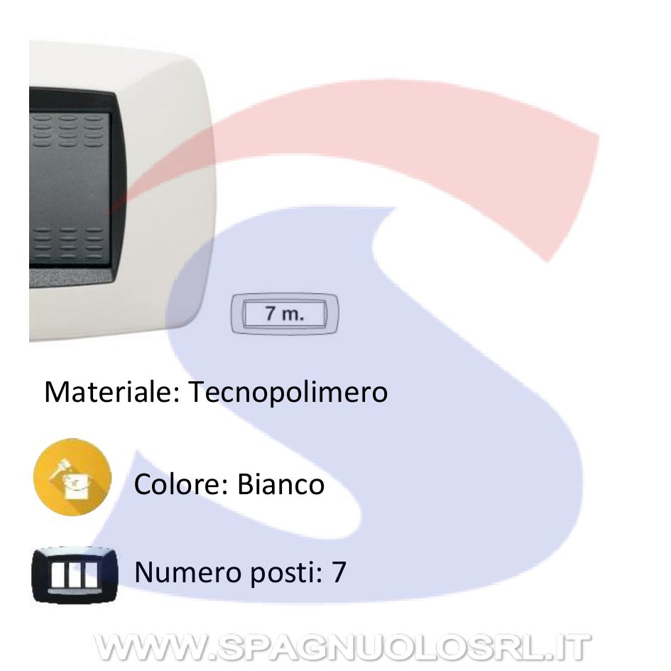 Placca rettangolare 7 posti di colore Bianco serie Modo - MASTER 39TC107