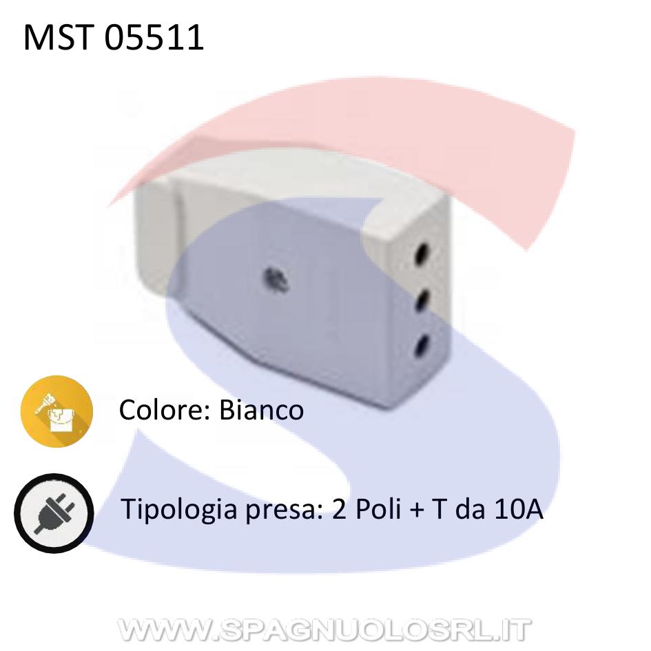 Presa mobile 2 poli + T P11 da 10A, Bianco - MASTER 05511