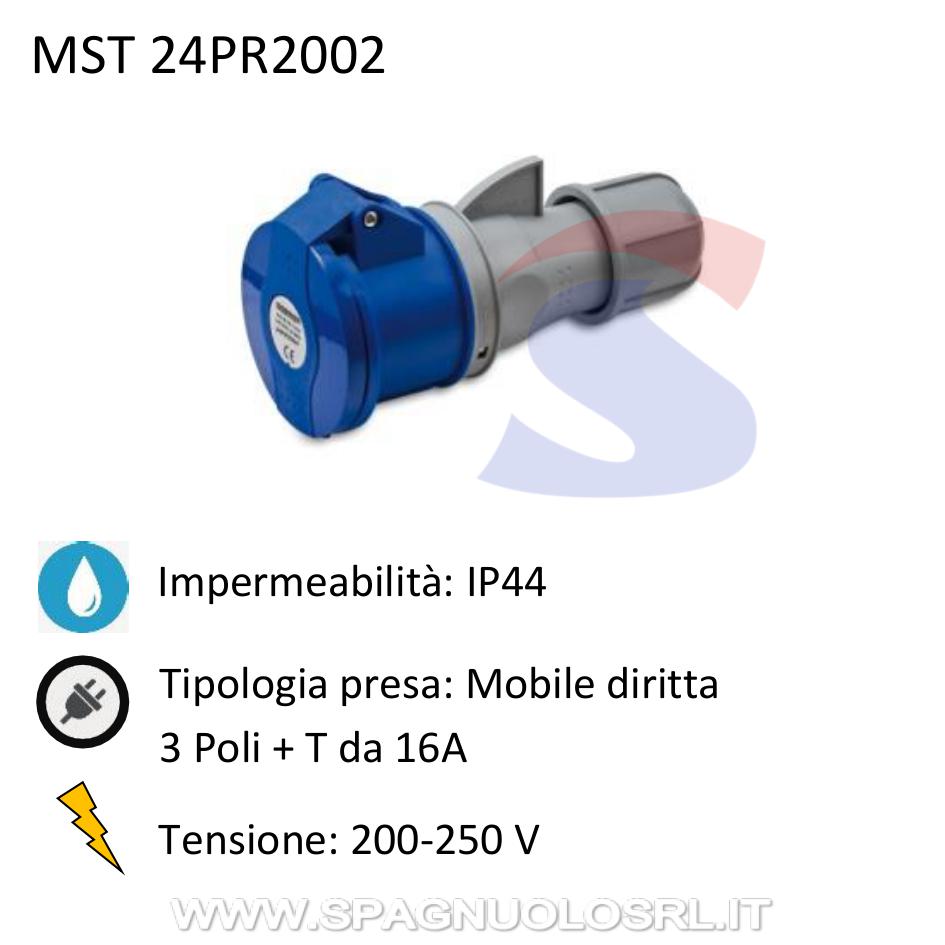 Presa mobile diritta 3P+T da 16A 200-250 V, Blu - MASTER 24PR2002