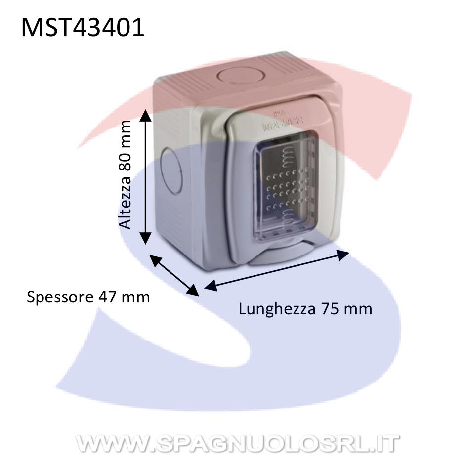 Cassetta portafrutti da esterno 75x80x47 mm 1 posto - MASTER 43401