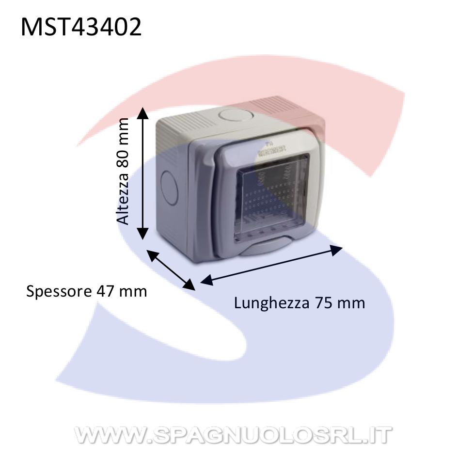 Cassetta portafrutti da esterno 75x80x47 mm 2 posti - MASTER 43402