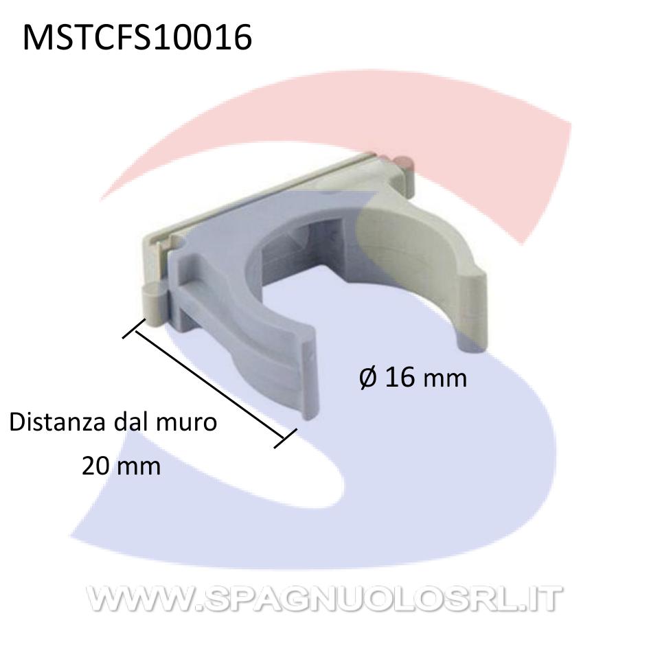 Supporto a scatto in polimero per tubo Ø 16 mm Grigio - MASTER CFS10016