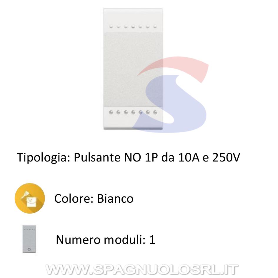 Pulsante "LIVING LIGHT" NO 1P 10A 250V, Bianco - BTICINO N4005N