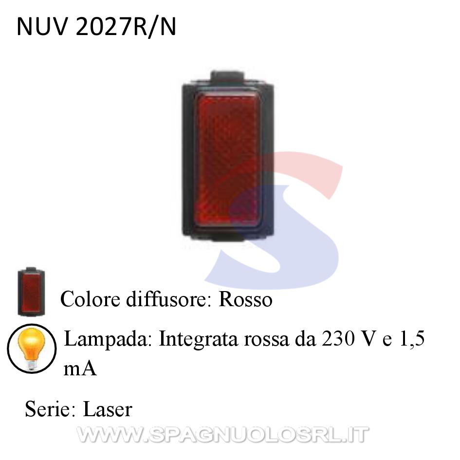 Portalampada con diffusore colore Rosso serie Laser - NUOVA FEB 2027R/N