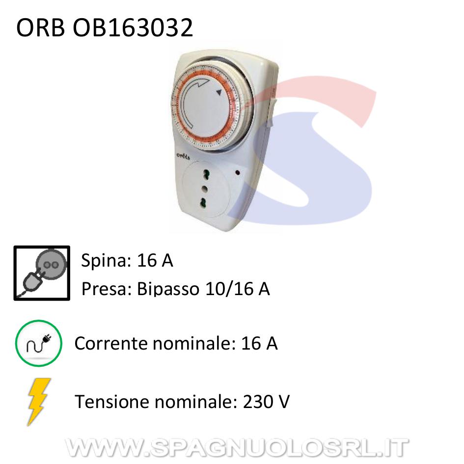 Interruttore orario a spina, 16A e 230V - ORBIS OB163032