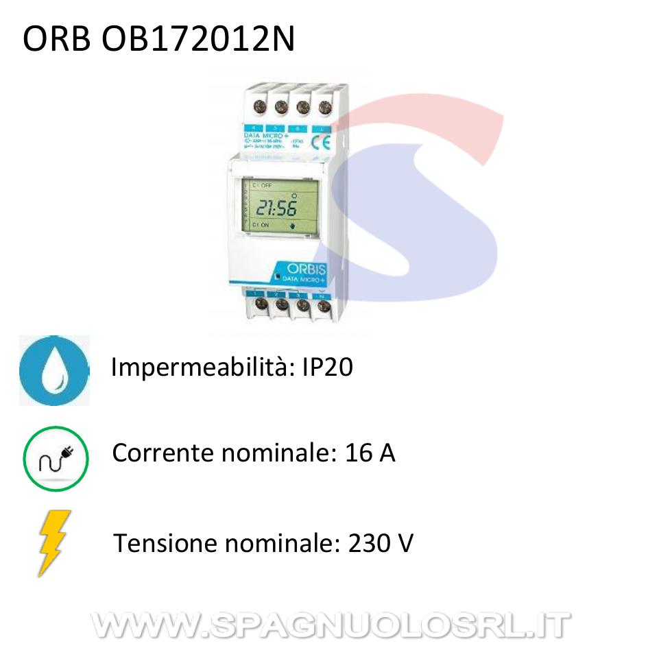 Interruttore orario digitale, 16A e 230V - ORBIS OB172012N