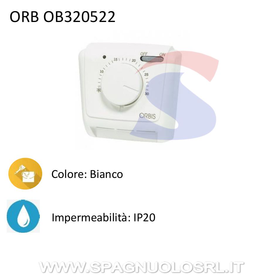 Termostato elettromeccanico da parete, bianco - ORBIS OB320522