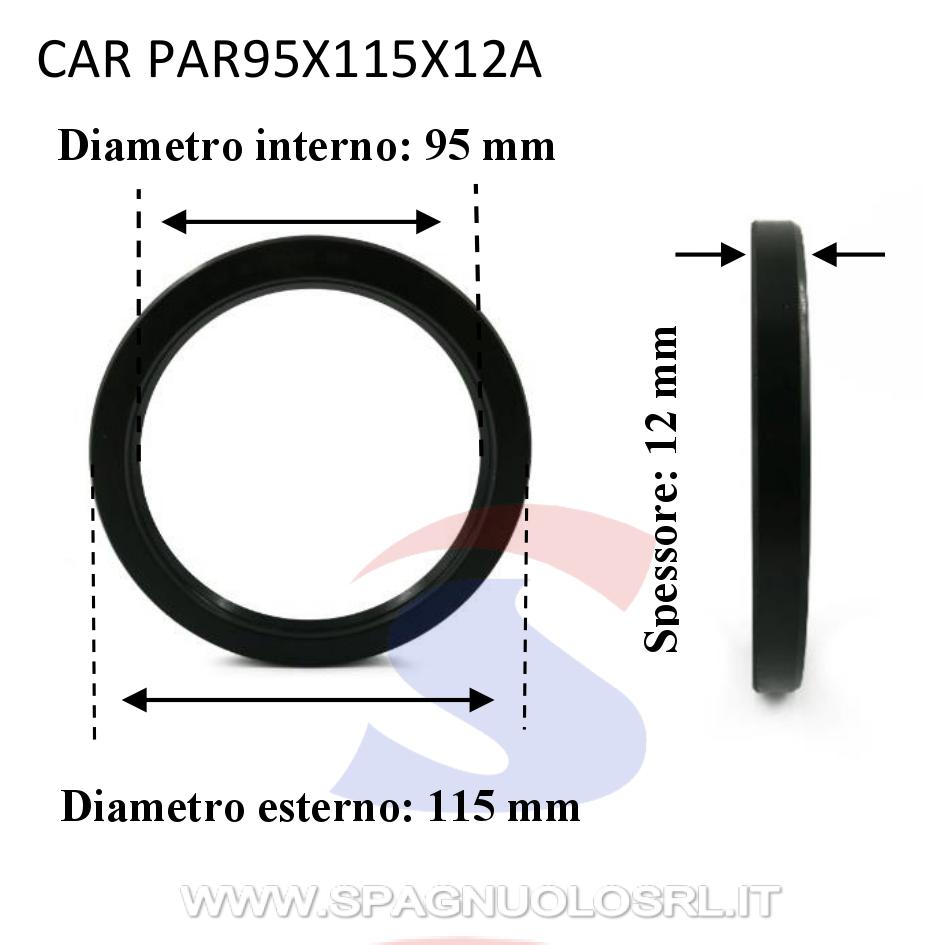 Paraolio con bordo semplice in NBR70 95 x 115 x 12 mm - CAR PAR95X115X12A