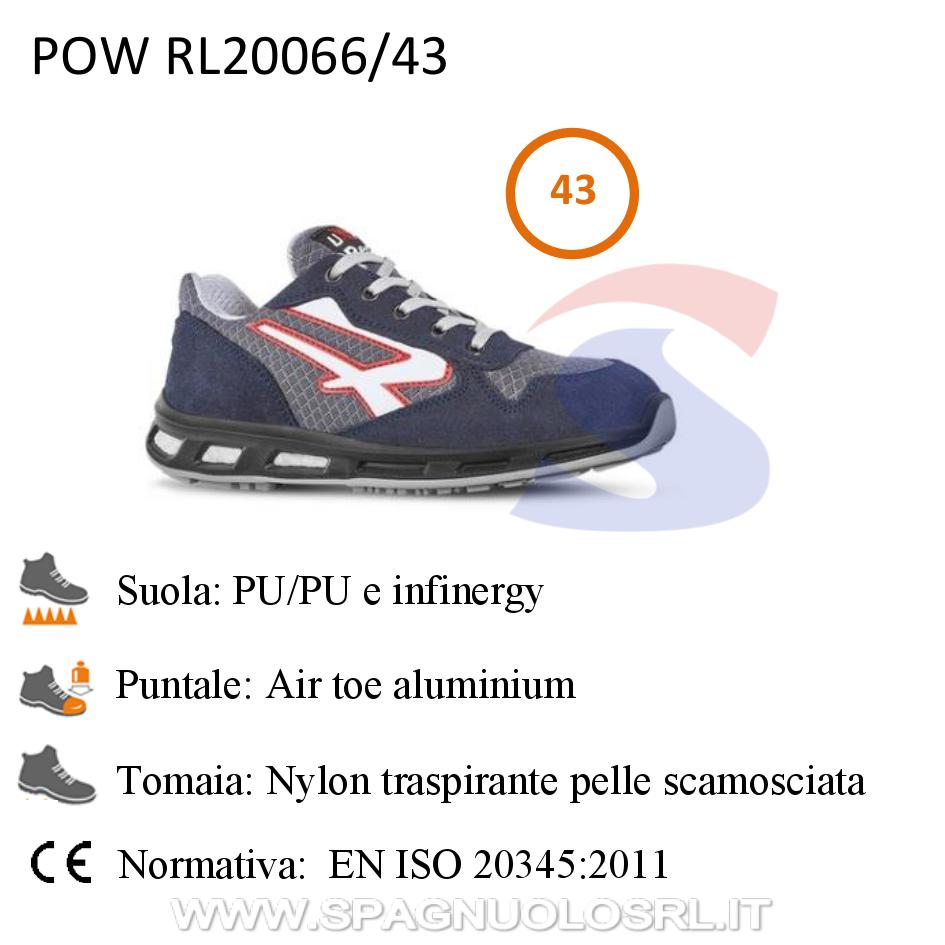 Scarpe in nylon traspirante e pelle scamosciata S1P NR.43 - U POWER RL20066/43