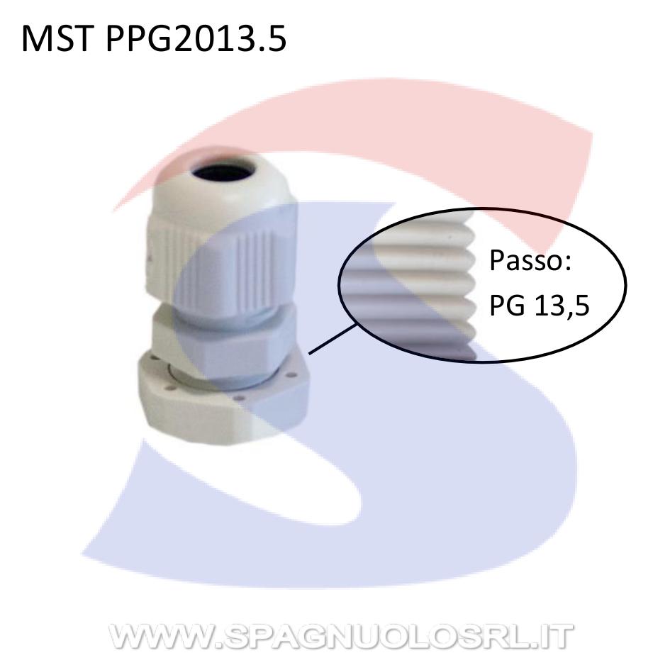 Pressacavo passo PG13,5 per cavo Ø 6 - 12 mm Grigio RAL7035 - MASTER PPG2013.5
