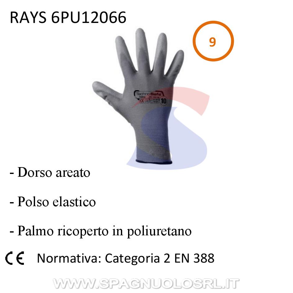 Guanti senza cuciture in poliuretano taglia 9, Grigio - RAYS 6PU12066
