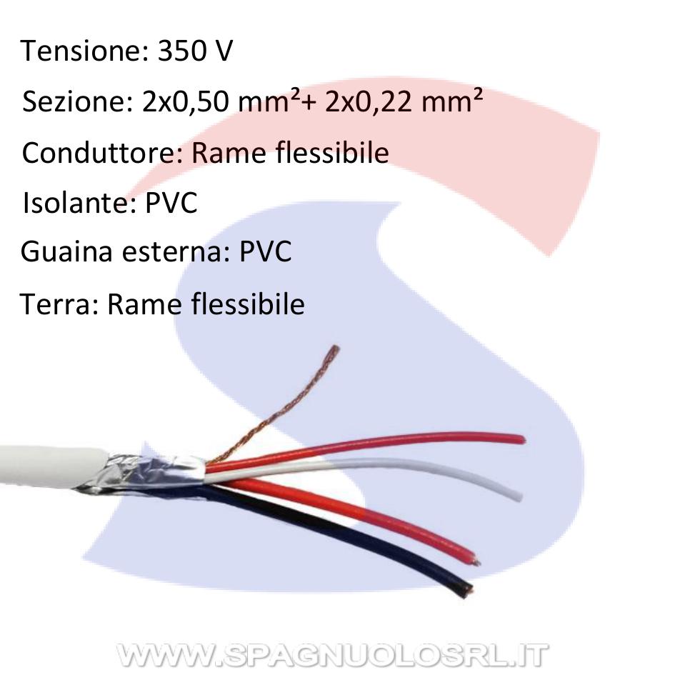 Cavo antifurto 2 x 0,50 mm² + 2 x 0,22 mm² - RAMCRO SAC0250022/ANN