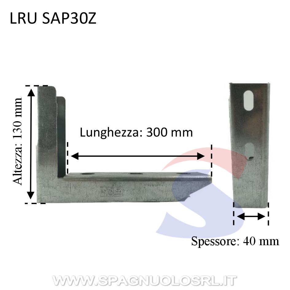 Staffa zincata in acciaio inox 300x130x40 mm - LUCIANO RUSSO SAP30Z