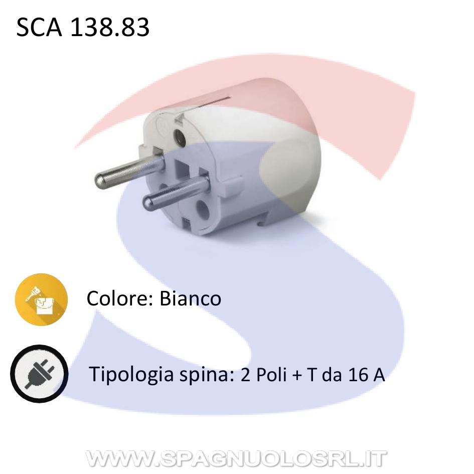 Spina mobile Schuko 2 poli + T S31 da 16 A Bianca - SCAME 130.83
