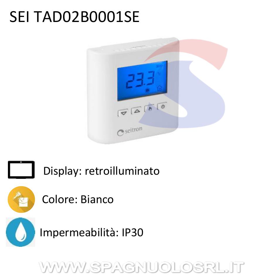 Termostato digitale da parete, bianco - SEITRON TAD02B0001SE