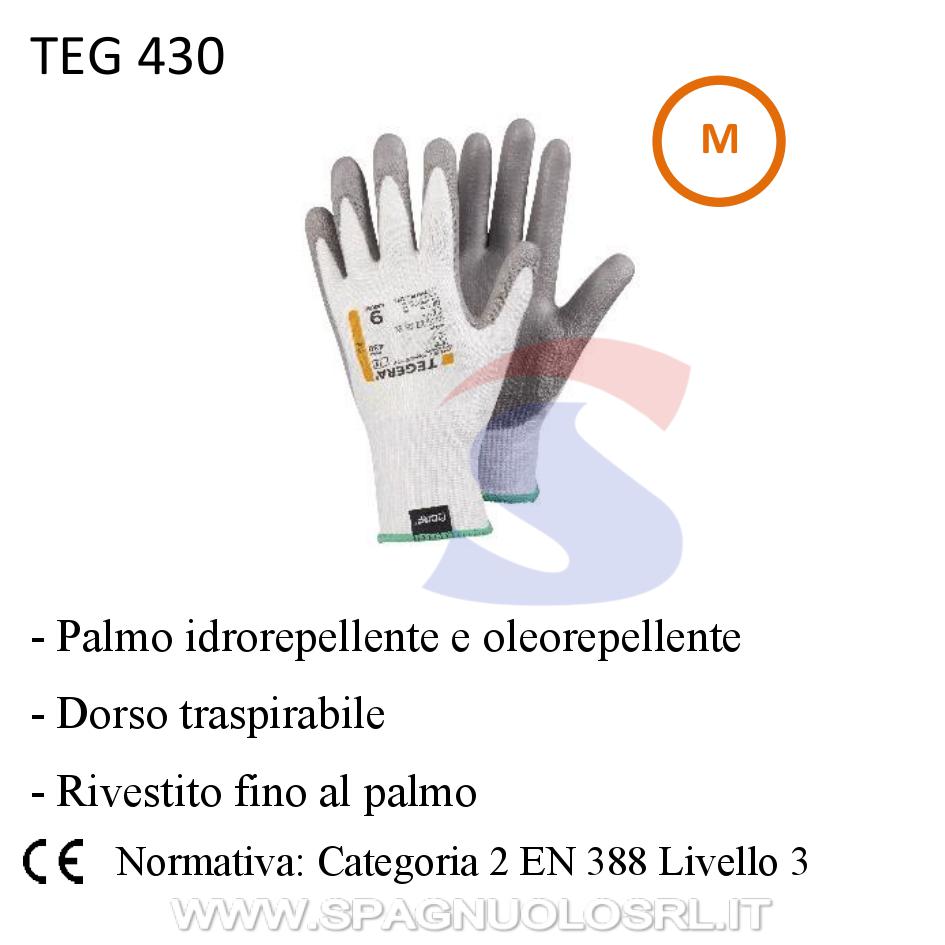 Guanti anti-taglio TG M, Bianco/Grigio - TEGERA 430