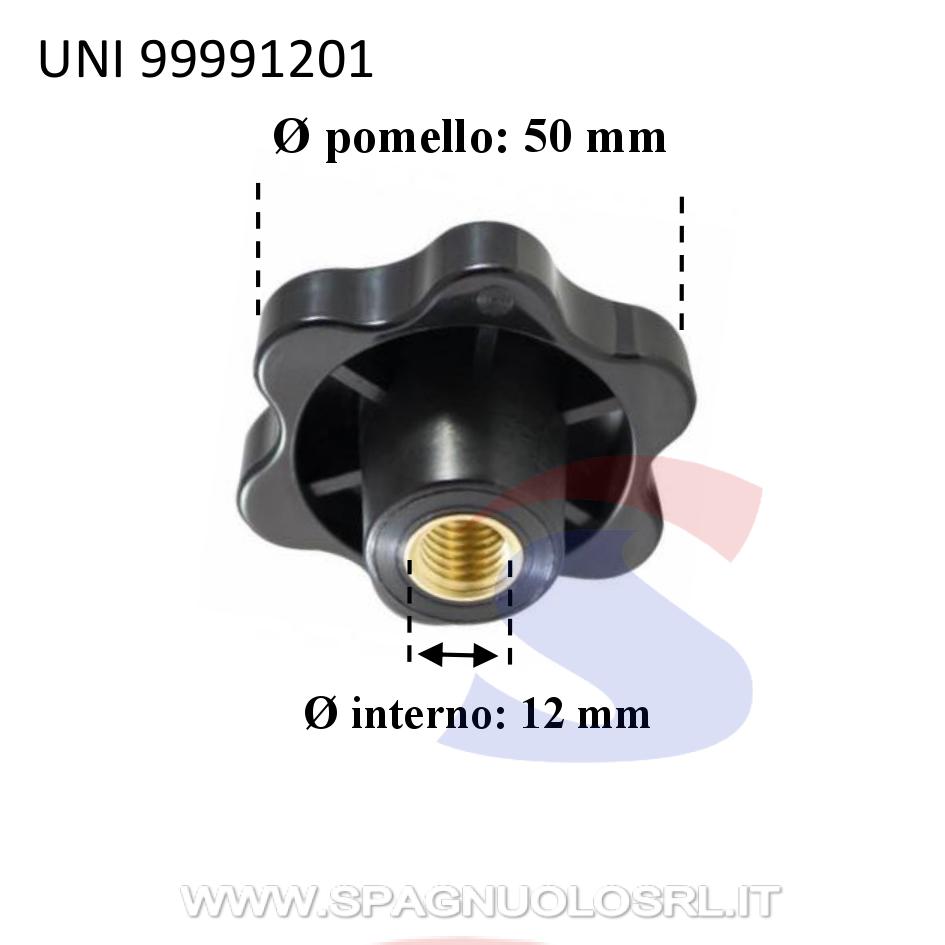Volantino femmina con boccola di Ø 12 mm e pomello Ø 50 mm - UNIFIX 99991201