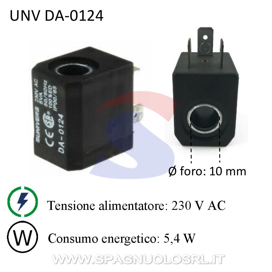 Bobina di ricambio per elettrovalvola 230 V AC 5,4 W - UNIVER DA-0124