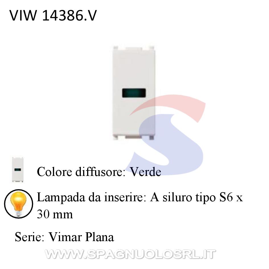 Portalampada con diffusore colore Verde serie Plana - VIMAR 14386.V