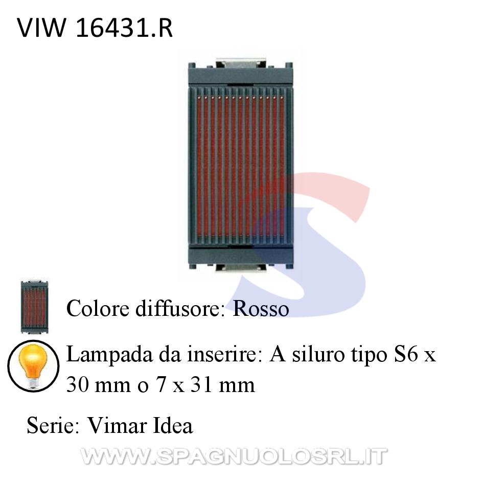 Portalampada con diffusore Rosso serie Idea - VIMAR 16431.R
