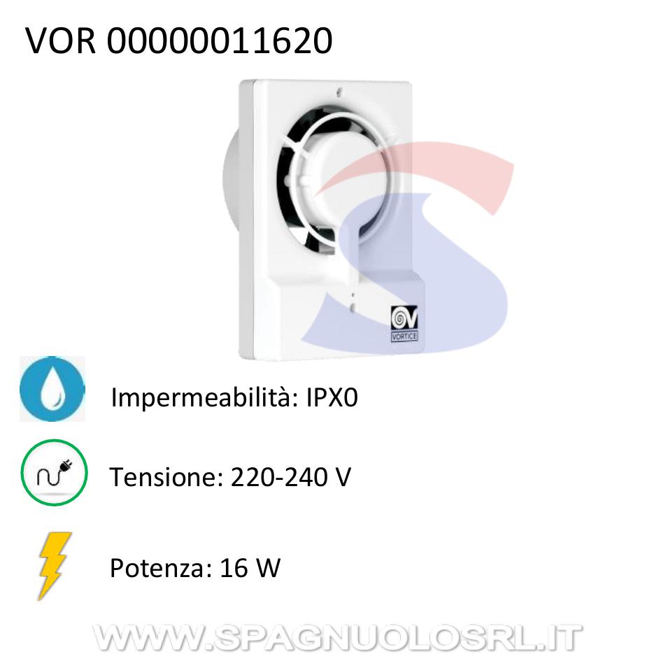 Aspiratore elicoidale da muro da 16 W e 220-240 V - VORTICE 00000011620
