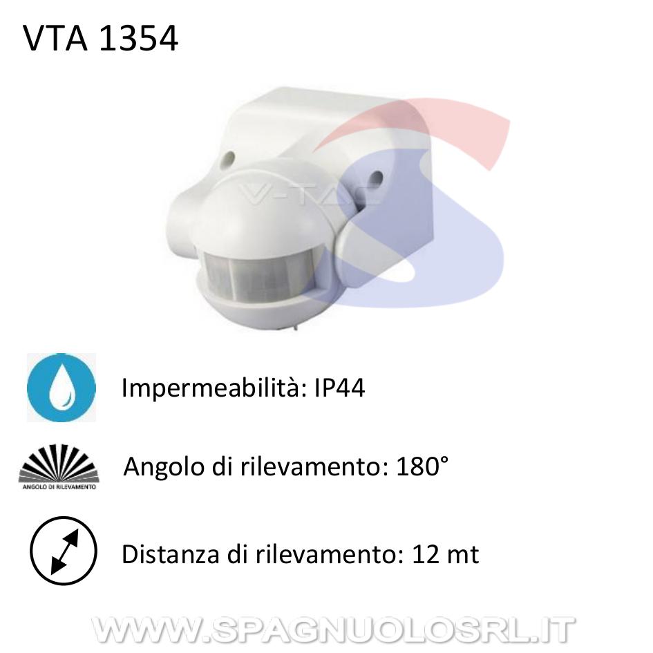 Sensore di movimento a infrarossi IP44 - VTAC 1354