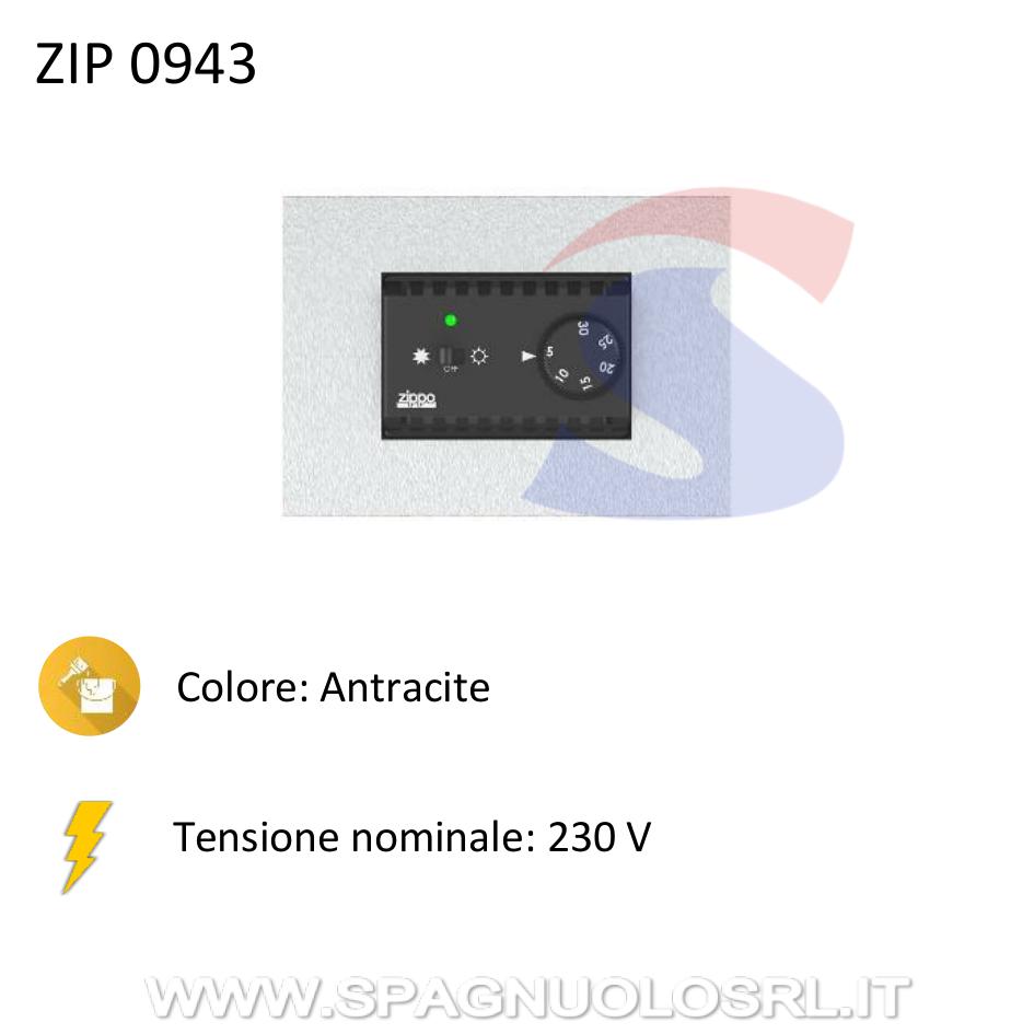 Termostato digitale da incasso, Antracite - ZIPPO 0943
