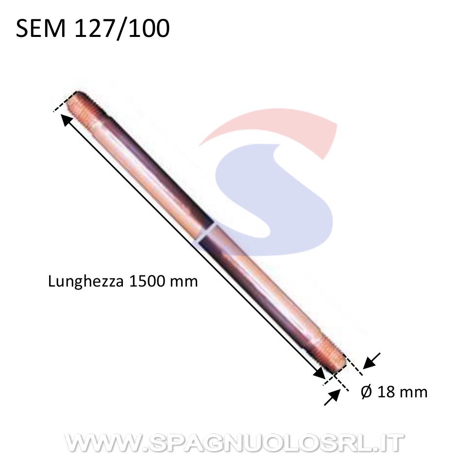 Dispersore ad innesto ramato lungo 1500 mm e Ø 18 mm - SEM 127/100